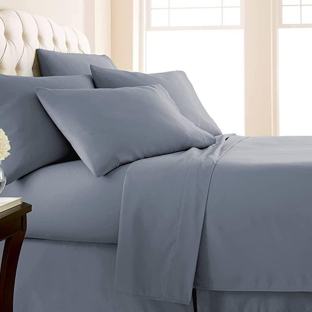 Southshore Fine Living, Vilano Springs, 6-Piece, 21-Inch Extra Deep Pocket Sheet Set, Premium Quality, Easy Care, Shrinkage Free, Bed Sheet Set, Slate Blue, King