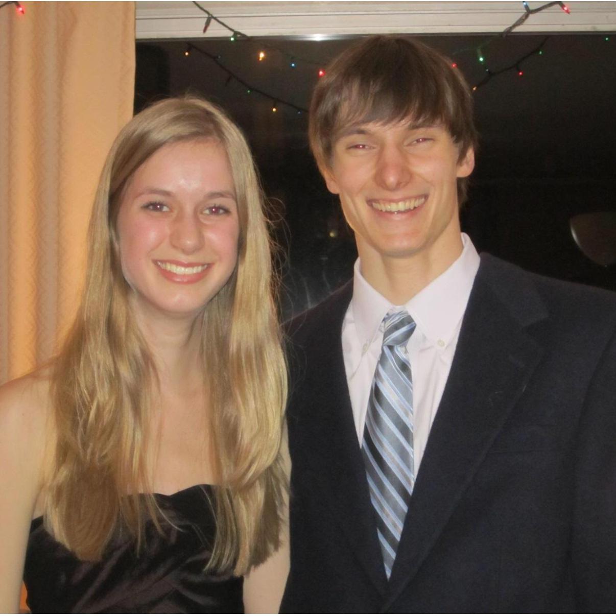 Our first "date" to my freshman dorm winter dance.