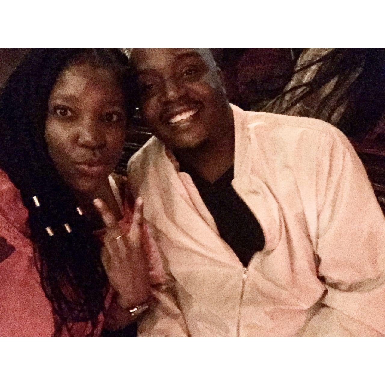 08 April 2018 - Our very first photograph together (which is why it is so grainy). Claremont, Cape Town.