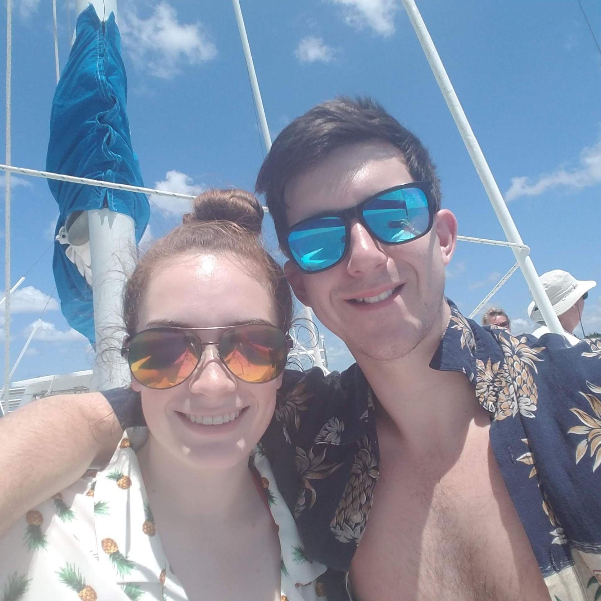 On a boat in Cozumel