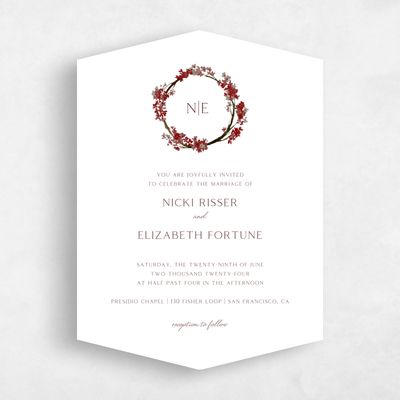 Red Diamond Wedding Invitation - Allamia Classic