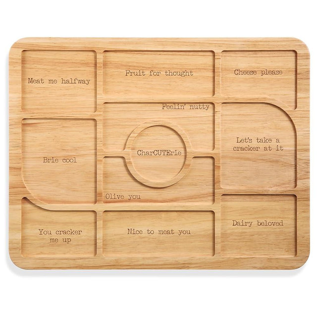 Vastsea Charcuterie Boards with Placement Guide Large-Funny Decorative Wood Cheese Board,Housewarming Gifts New HomeWedding Gifts for Couple,Large Serving Platters for Entertaining,17"×13"
