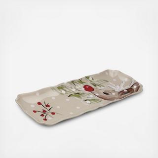 Deer Friends Holiday Rectangular Tray