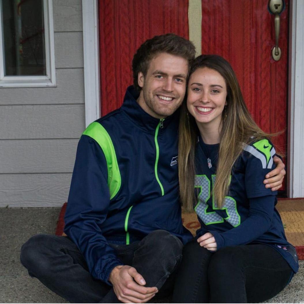 First picture taken together after doing four months of long distance!