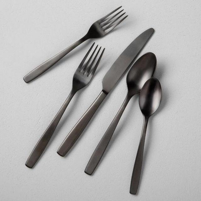 5pc Flatware Set Matte Black - Hearth & Hand™ with Magnolia