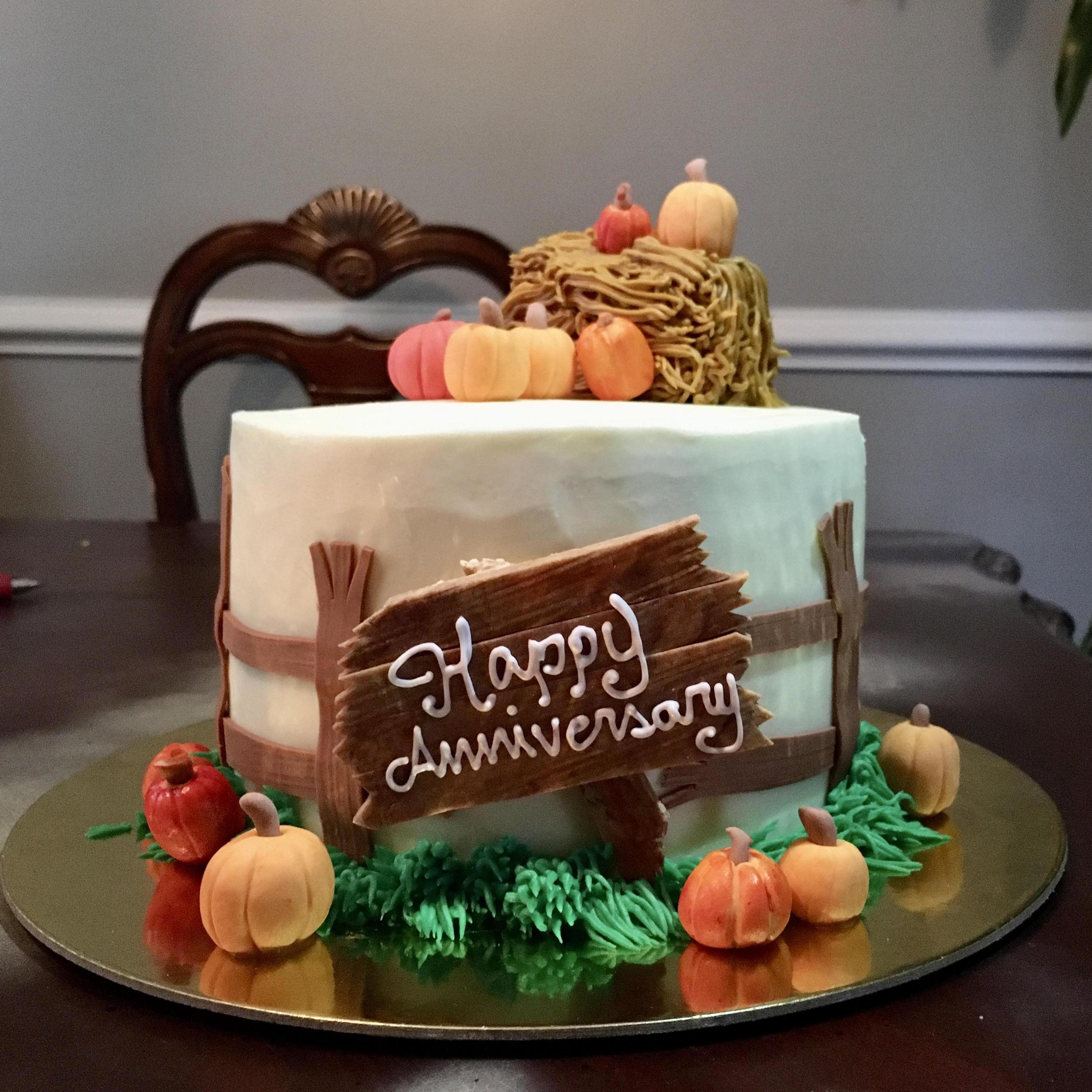 Our custom engagement anniversary cake!