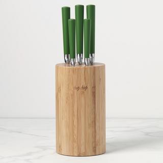Knock On Wood 5-Piece Round Cutlery Set with Block