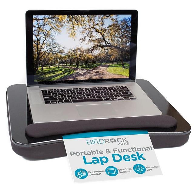 SOFIA + SAM Lap Desk w/Memory Foam Cushion - Large Surface for Crafts, Reading - for Laptops up to 17 inches - Cushioned Tray for Computer, Keyboard, Mouse, Bed, Couch, Chair, Padded Pillow - Black