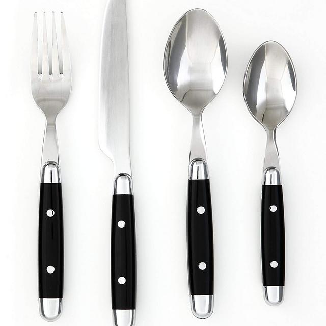 Cambridge Silversmiths Jubilee Black 16 Piece Flatware Set