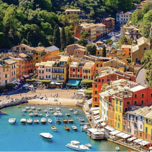 Lunch in Portofino on our honeymoon