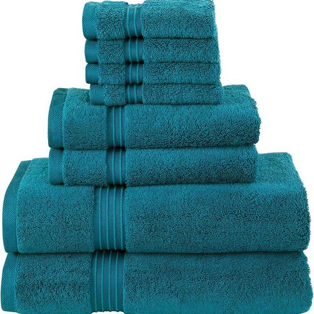 Bliss Casa Bath Towels Premium 600 GSM Quality Combed Cotton Luxury Towels Set – Highly Absorbent, Quick Dry and Soft Feel Bathroom Towels (Navy, 8 Pack Set)