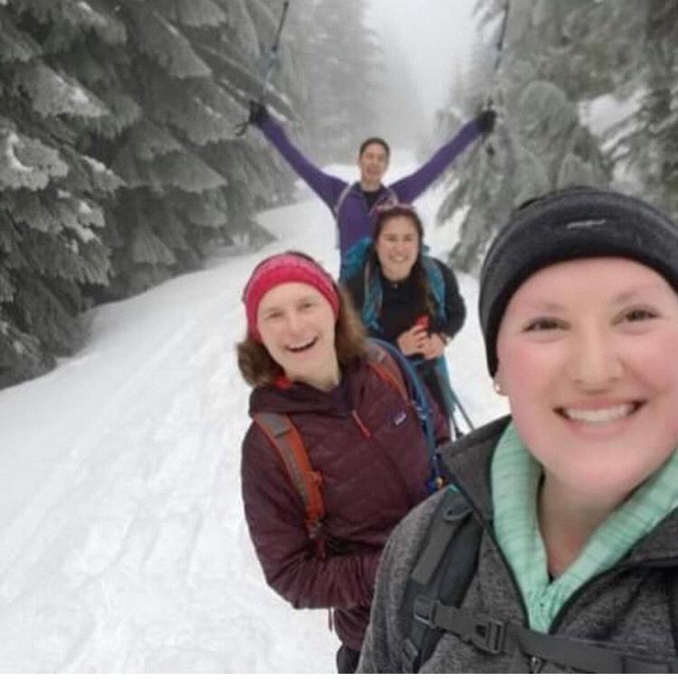 Snowshoeing with friends, winter 2018