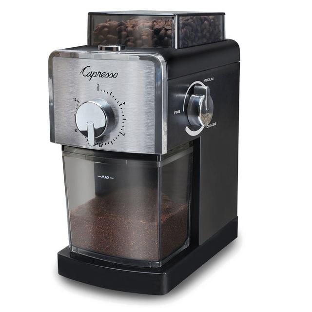 Capresso® Coffee Burr Grinder in Black/Stainless Steel