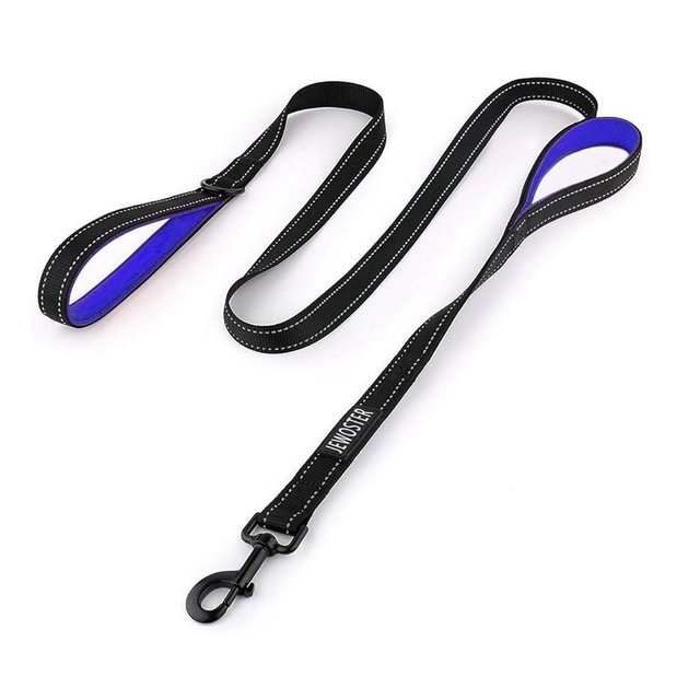 Dog Leash Heavy Duty - 2 Handles by Padded Traffic Handle for Extra Control, 6foot Long - Perfect for Medium to Large Dogs (6 ft, Black Blue)