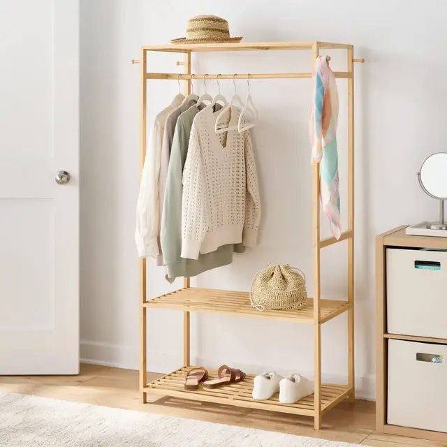 Bamboo Garment Rack with Shelving - Brightroom™