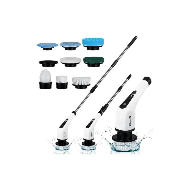 Electric Spin Scrubber Cleaning Brush 8 In 1 Shower Scrubber Adjustable Handle. For Windows, Bathrooms, Cars. Luminuxe