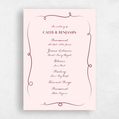 Lightest Blush, Pink Wedding Program - Kasey