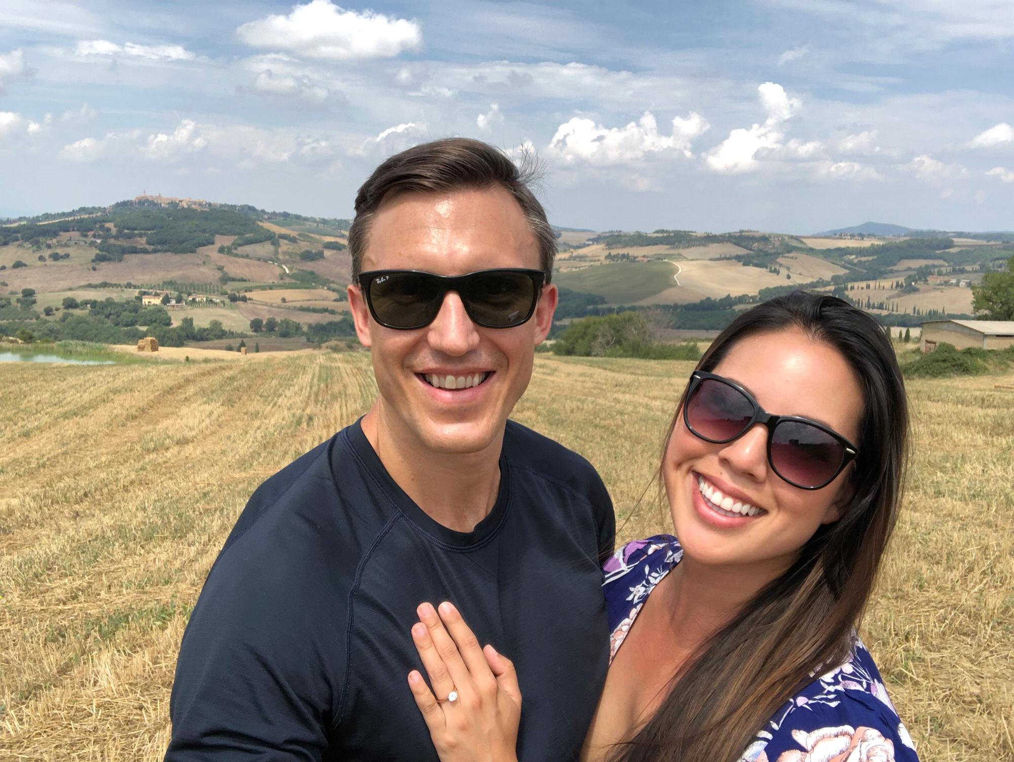 Where he proposed. Val D’Orcia, Italy
