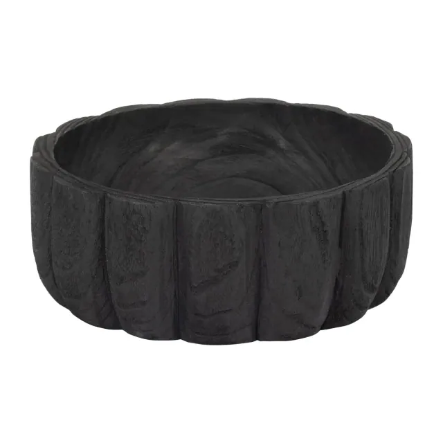 Sagebrook Home Sagebrook Home Elegant Decorative Bowl, Textured Variant, Classic Matte Black, Ideal for Modern Home Decor