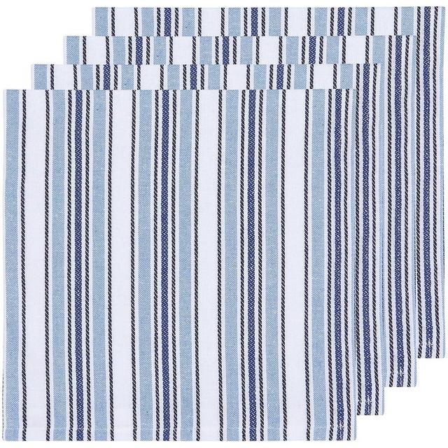Now Designs Second Spin Stripe Horizon, 85% Recycled Cotton 15% Recycled Polyester W20 x L20", Set of 4