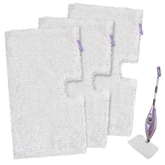 Steam Mop Replacement Pads for Shark Steam Mops S3500 Series S3501 S3601 S3550 S3901 SE450 S3801CO S3601D S2901 S2902 Steam Pocket Mop Pads Floor Cleaning Microfiber Reusable for Shark Mop Pads,3 Pack