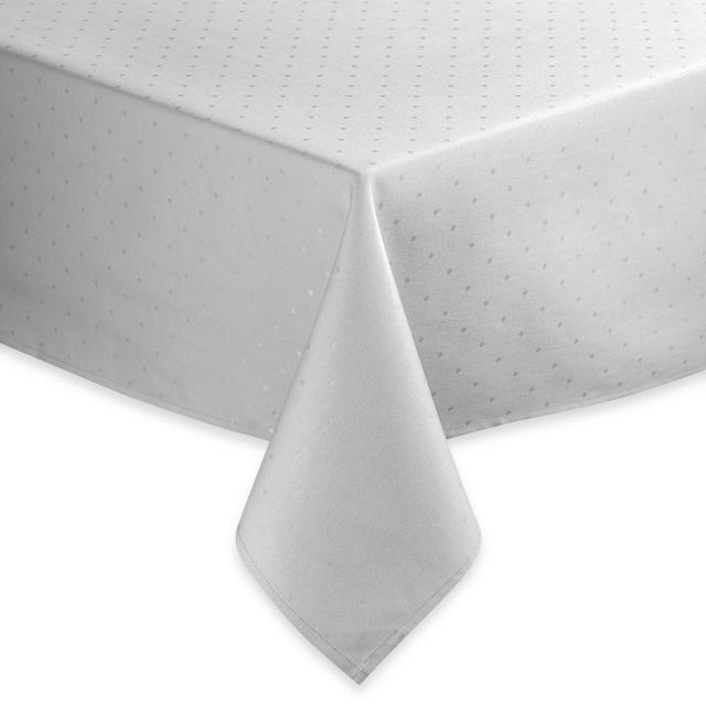 kate spade new york Larabee Dot 70-Inch x 122-Inch Oblong Tablecloth in Platinum