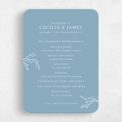 Blue Rounded Wedding Program - Everhart