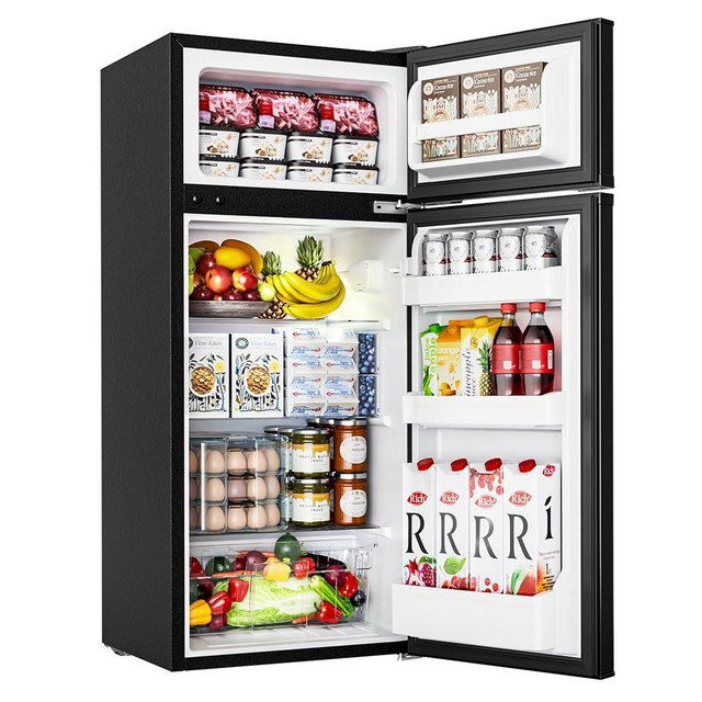 EUHOMY Mini Fridge with Freezer, 4.5 Cu.Ft Mini Refrigerator fridge, 2 door For Bedroom/Dorm/Office/Apartment - Food Storage or Cooling drinks, Black