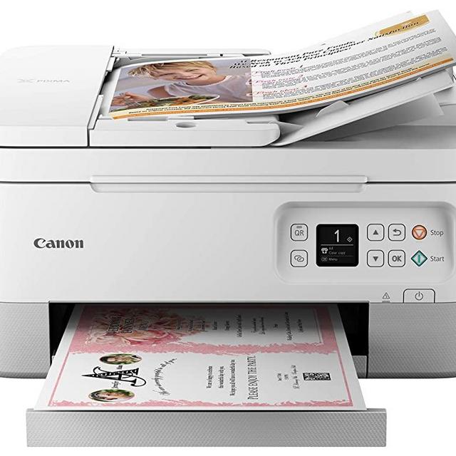 Canon TR7020 All-In-One Wireless Printer For Home Use, White