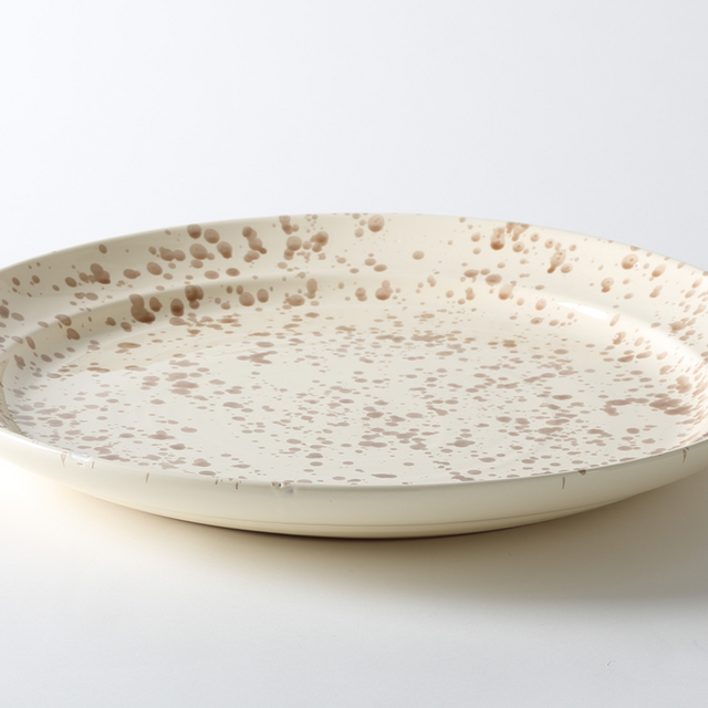 Brown on Cream Splatterware 20.75 Inch Platter