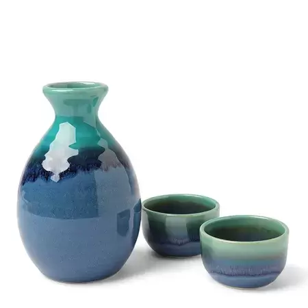 Sake Set Jade Ocean Blue