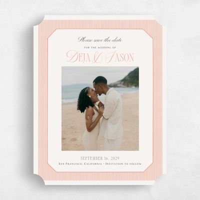 Orange Ticket Wedding Save the Date - Sage Photo