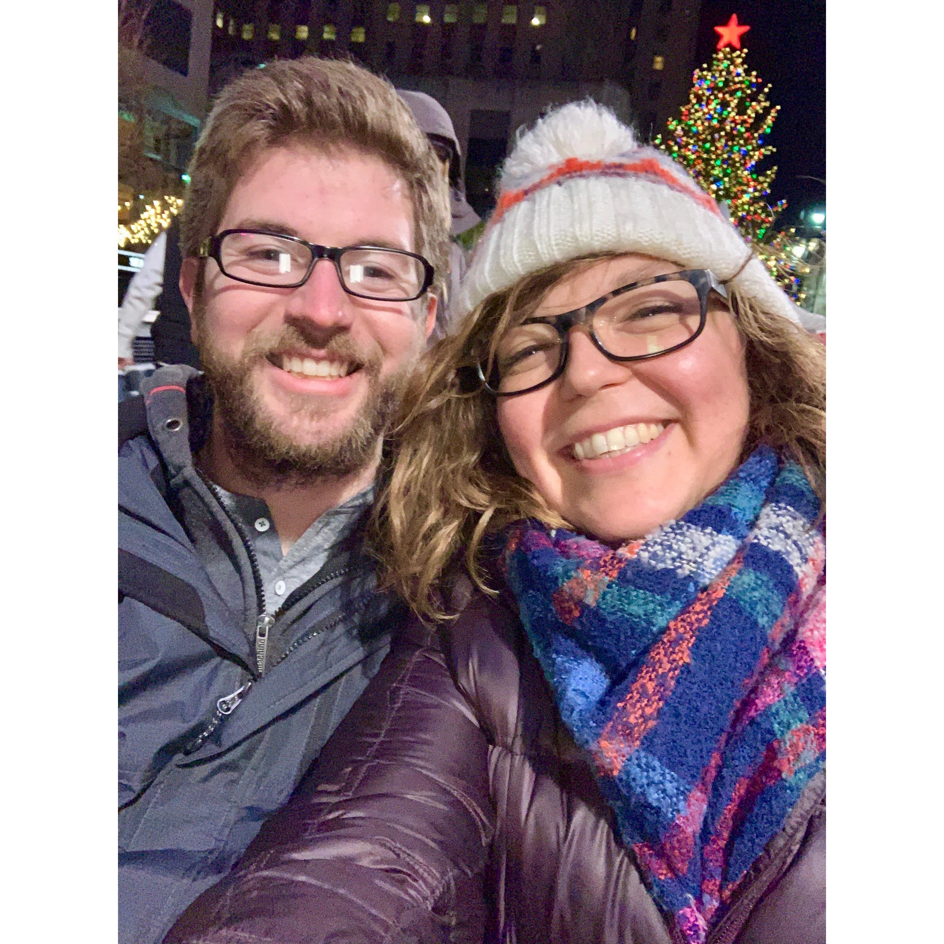 The night we said "I love you" for the first time! We went ice skating at Fountain Square in Cincinnati (Erin was only slightly better than William at skating).
