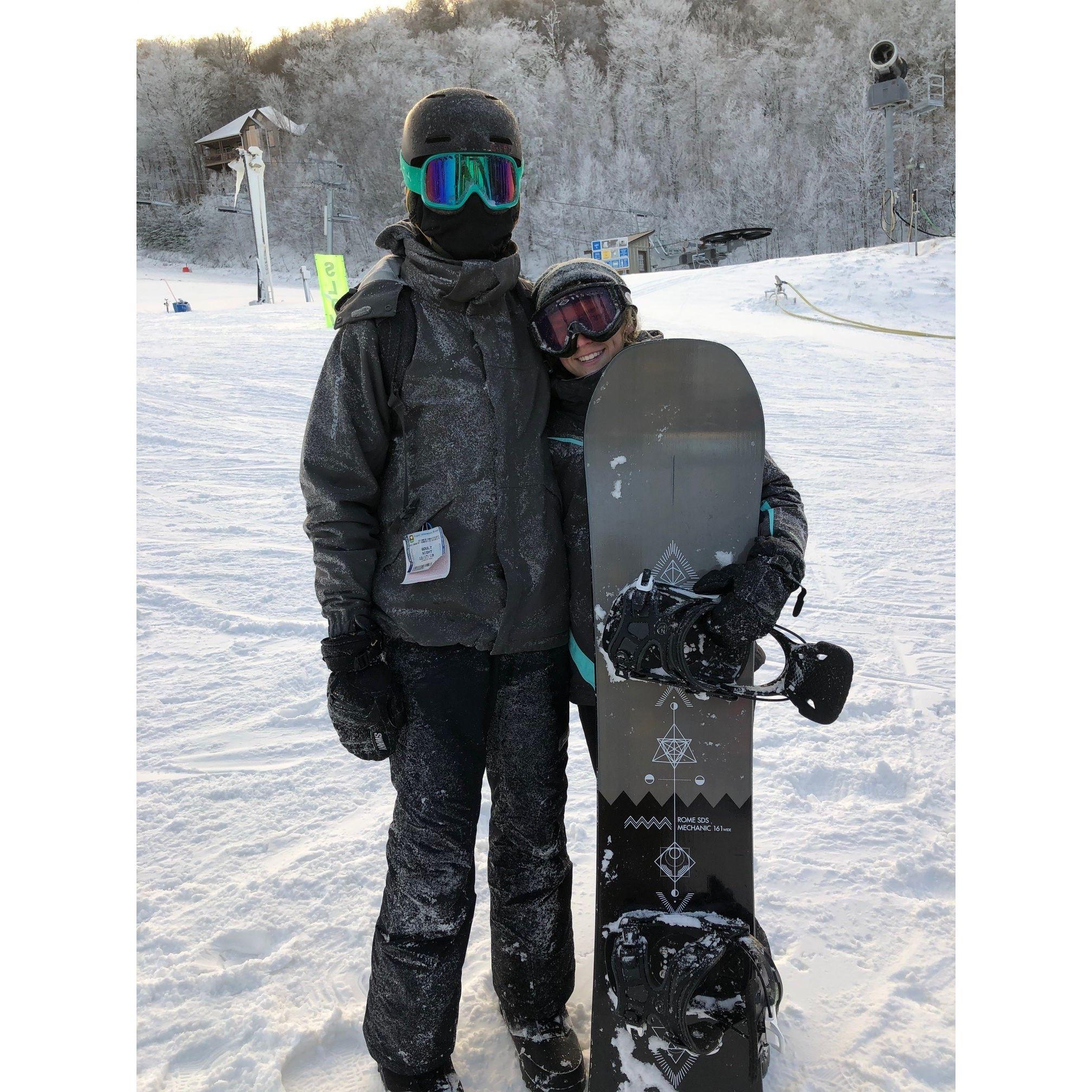 First snowboarding trip together in 2019
