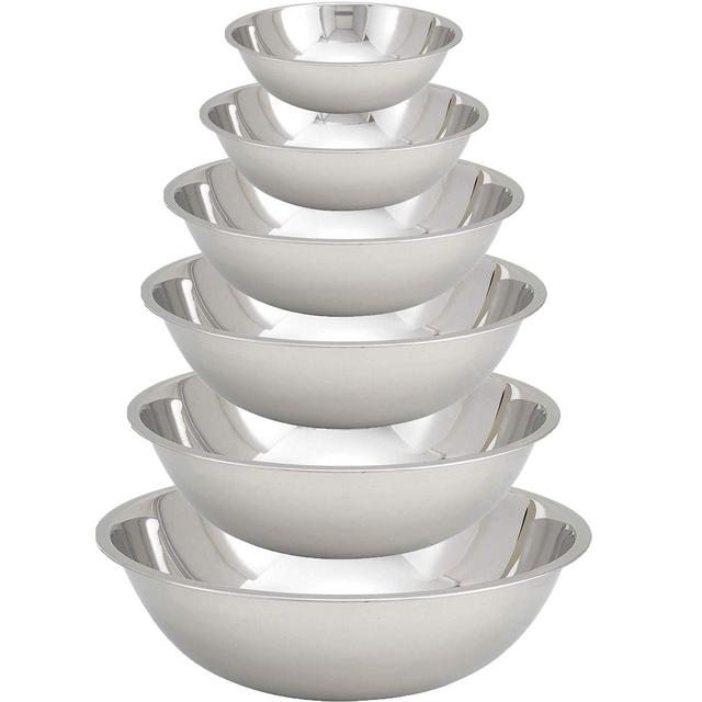 Tiger Chef Stainless Steel Mixing Bowls Set for Kitchen - Nesting Prep Bowls (Set of 6)