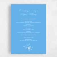 Blue Wedding Program - Bow Bridge