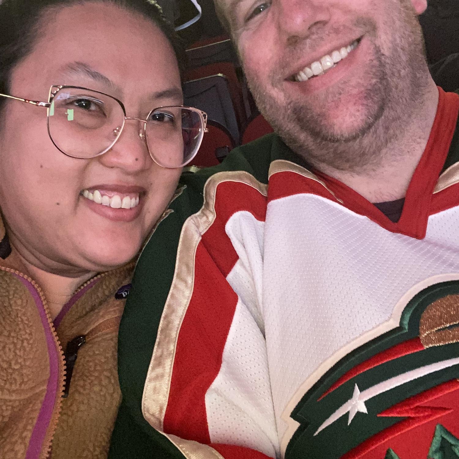 First Hockey Game together! and sucks MN lost! :(
