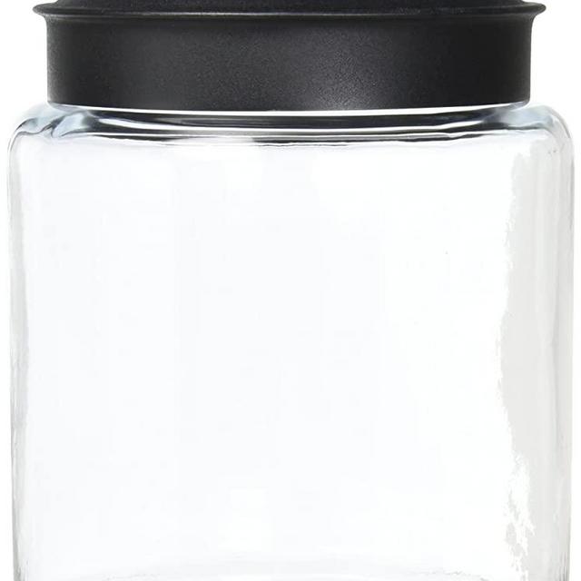 Anchor Hocking 96712 Mini Montana Jars with Black Metal Covers, 96 Ounce