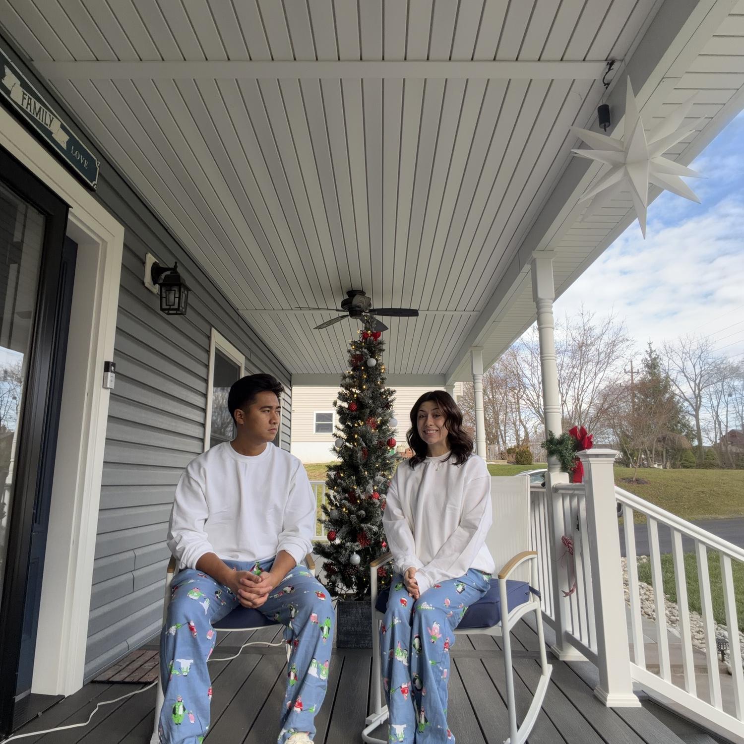 Testing out the Christmas card photo location