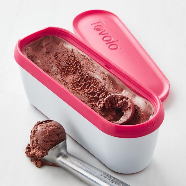 Insulated Ice Cream Storage Tub, Oval, 1 1/2-Qt., Melon Pink Lid
