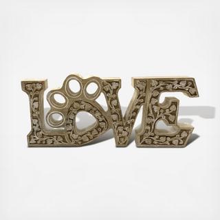 Love with Paw Print Sign