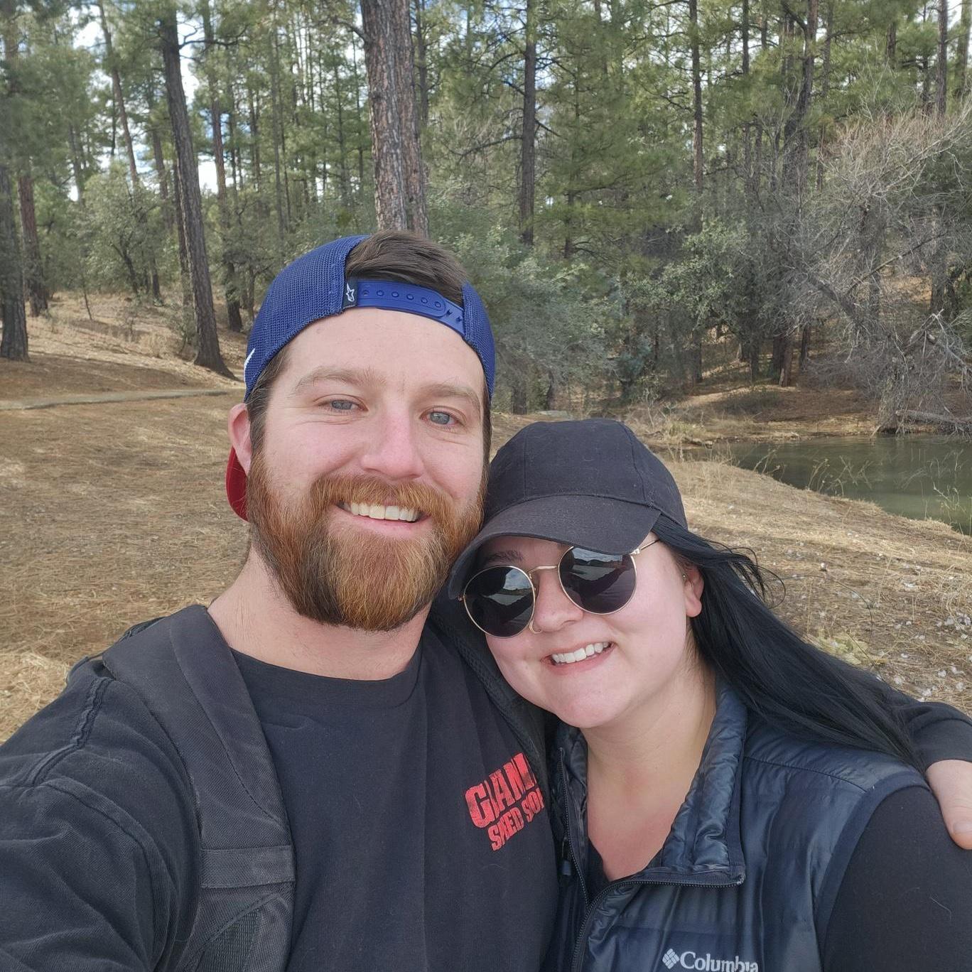 Our first picture together on our third date, hiking around Lynx Lake in Prescott, AZ.