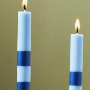 Striped Taper Candles, Set of 2