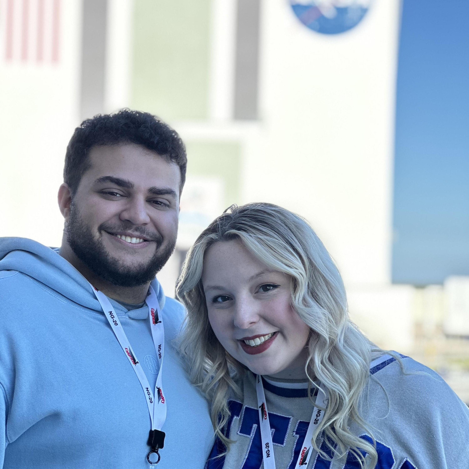 Shortly after we started dating, we got to watch our KRUPS capsules launch to the ISS on NG-20. We also announced our relationship on socials during this trip- talk about a hard launch!