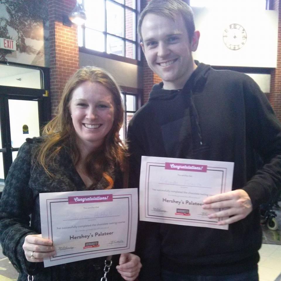 Our first Valentine's day together we spent in Hershey, PA becoming official Hershey Chocolate-Tasting Chocolatiers. That's right. We are professional chocolate tasters.
