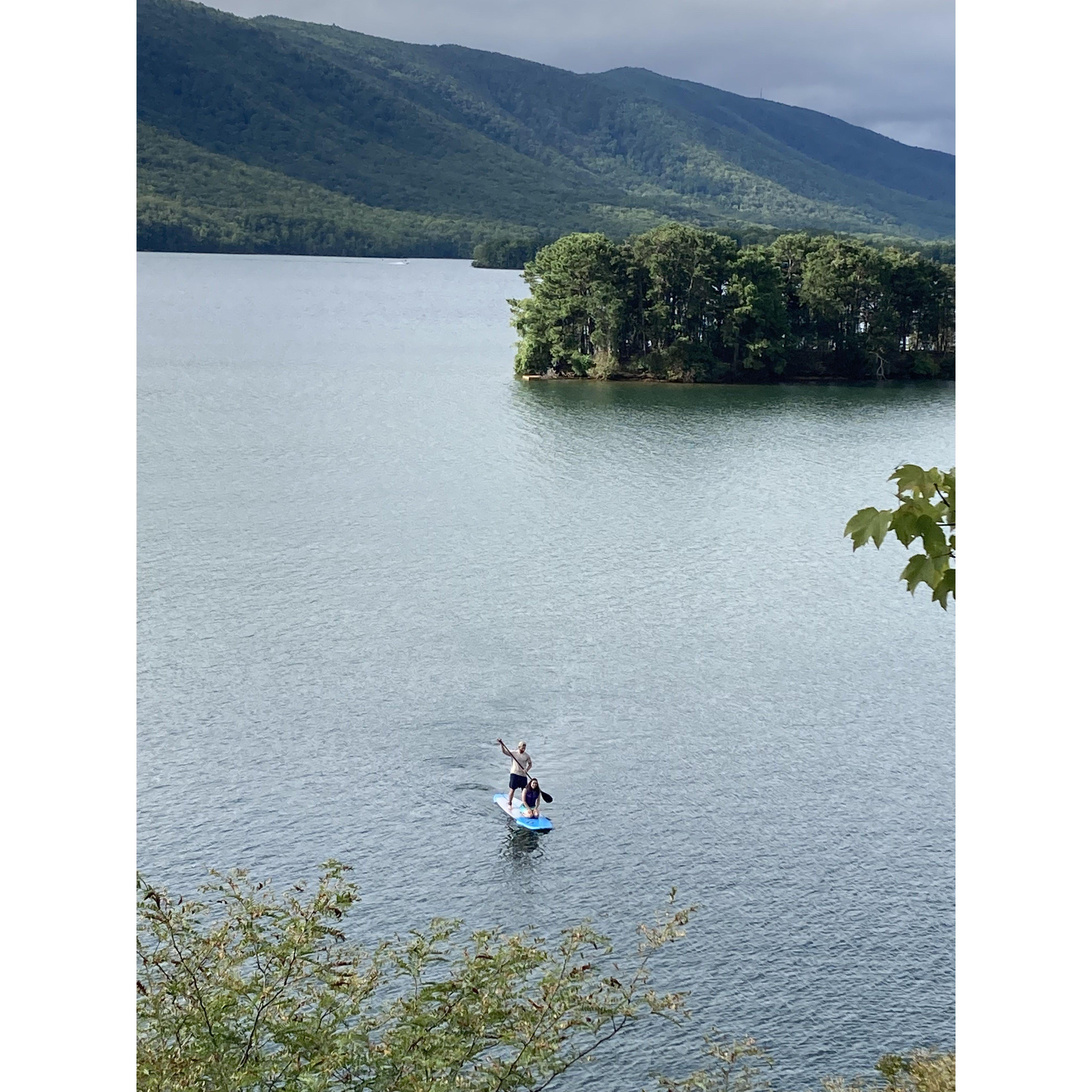 Paddle-boarding at Smith Mountain Lake on Labor Day weekend 2022