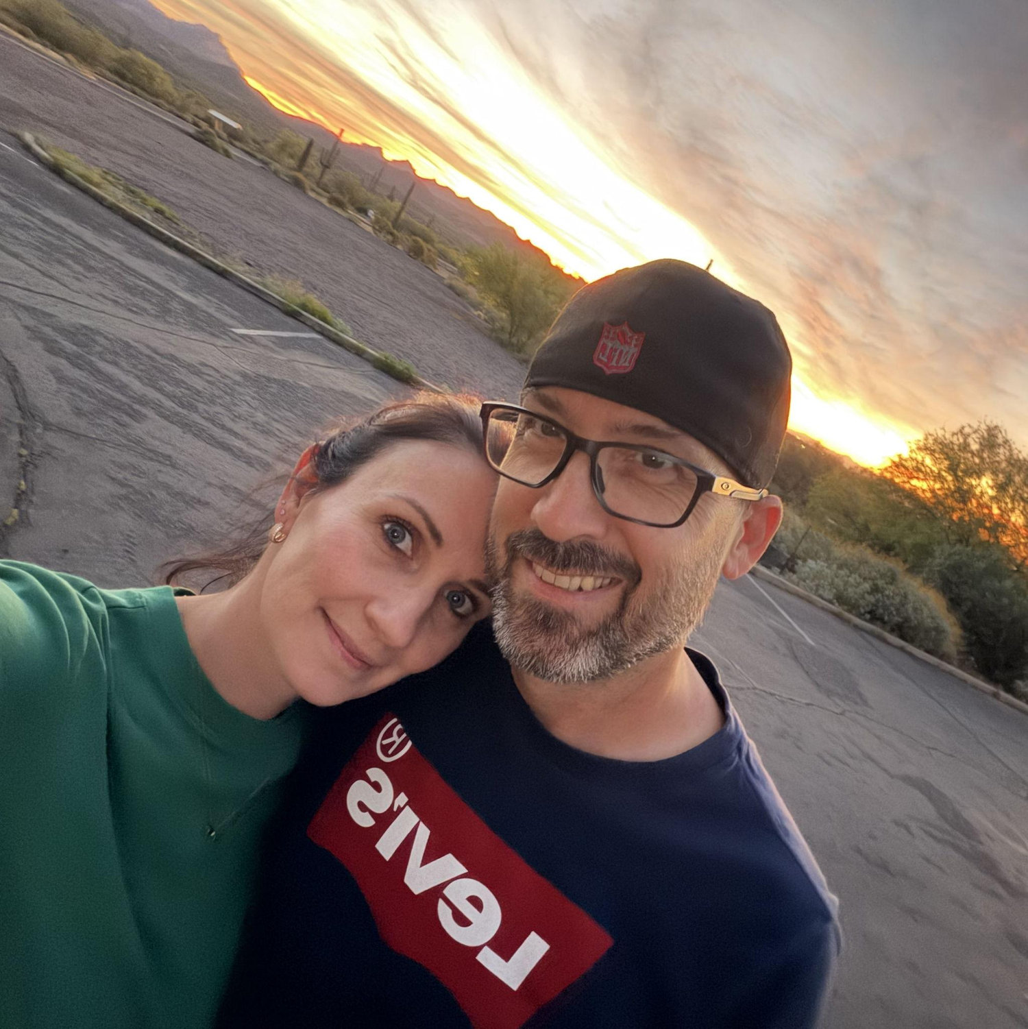 Sunset in the Superstition mountains.