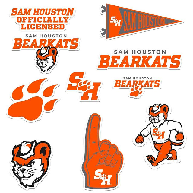 Sam Houston State University 10ct Vinyl Large Deluxe Stickers Variety Pack - Laptop, Water Bottle, Scrapbooking, Tablet, Skateboard, Indoor/Outdoor - Set of 10