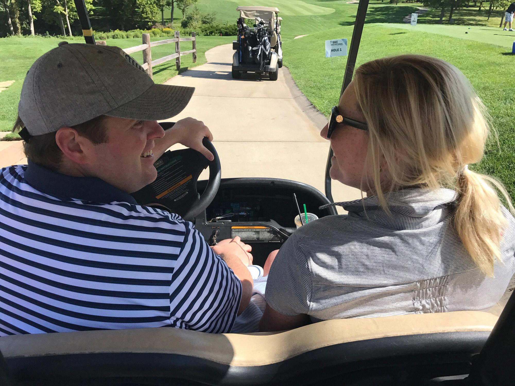 Arguing about who is the better golfer........