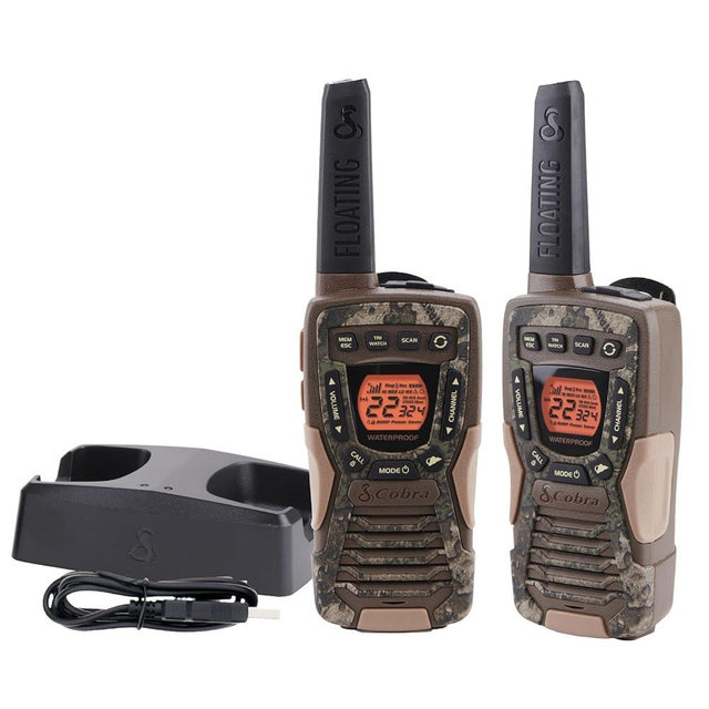 Cobra ACXT1035R FLT Waterproof Walkie Talkies - Rechargeable, Floats, 22 Channels, Long Range 37-Mile Two-Way Radio Set (2-Pack)